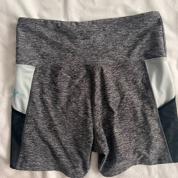 PINK Victoria's Secret Gray and Black Athletic Shorts with pockets - Picture 2 of 3